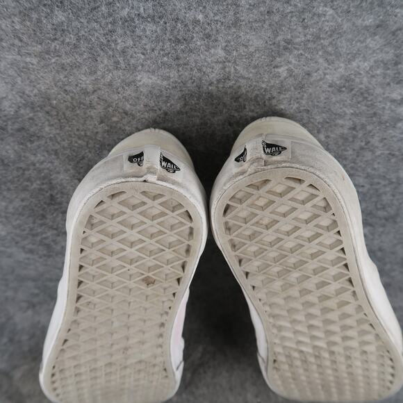 Vans Shoes Womens 7 Classic Slip On Sneakers Casual White Canvas Skate Trainers - Picture 10 of 11